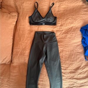 ALO Yoga brown Sports Bra and Leggings